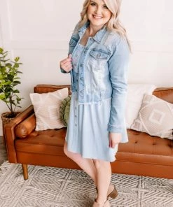 No Ship Drop Ship Call Me Old School Baby Vintage Denim Jacket By Risen (GHG-S)