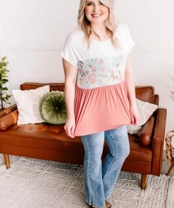 No Ship Drop Ship GHG- Shop Singles Always Be My Babydoll In Blue And Mauve Floral (GHG-S)