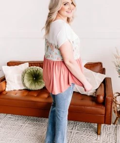 No Ship Drop Ship Apparel Always Be My Babydoll In Blue And Mauve Floral