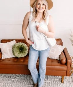 No Ship Drop Ship Making Headlines Ivory Blouse Tank With Pocket