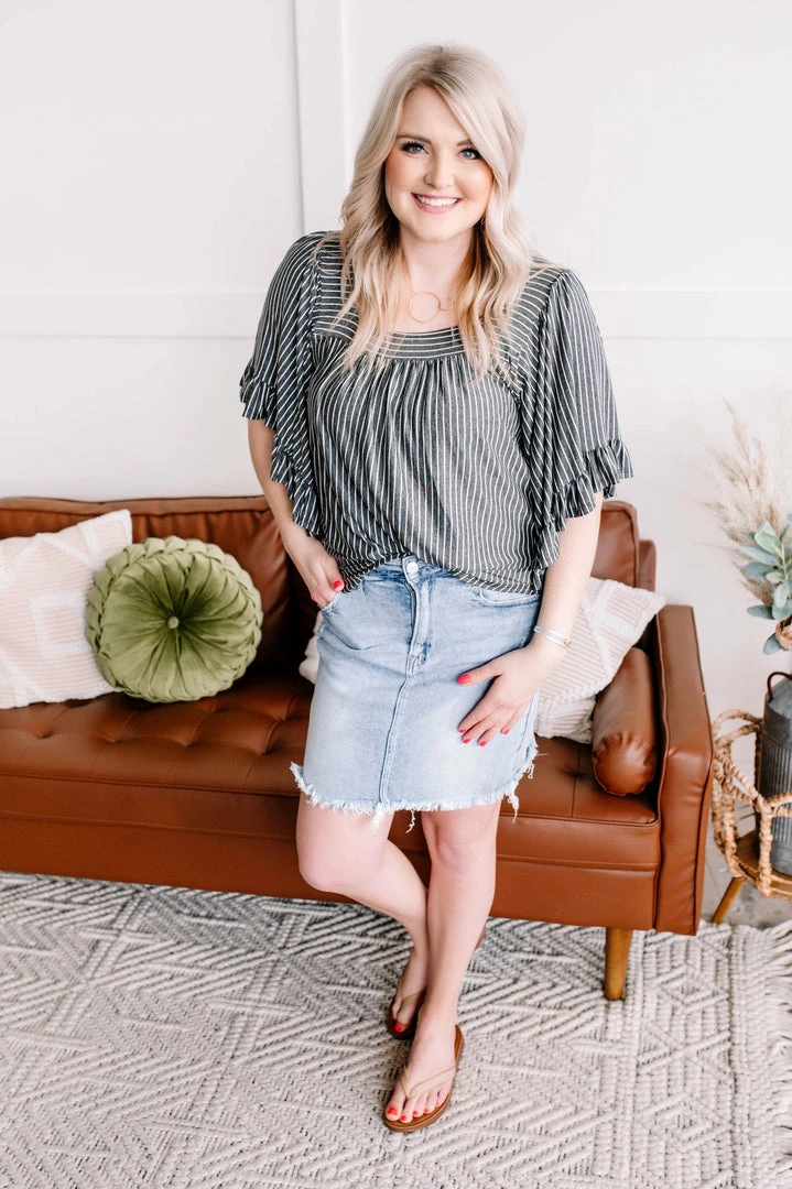 No Ship Drop Ship Blue Jean Baby, LA Lady Risen Denim Skirt (GHG-S) 12 No Ship Drop Ship Blue Jean Baby, LA Lady Risen Denim Skirt (GHG-S)