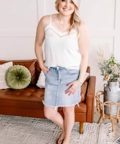 No Ship Drop Ship Blue Jean Baby, LA Lady Risen Denim Skirt (GHG-S) 25 No Ship Drop Ship Blue Jean Baby, LA Lady Risen Denim Skirt (GHG-S)