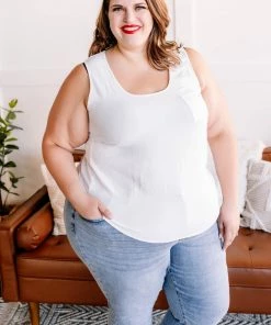 No Ship Drop Ship Making Headlines Ivory Blouse Tank With Pocket