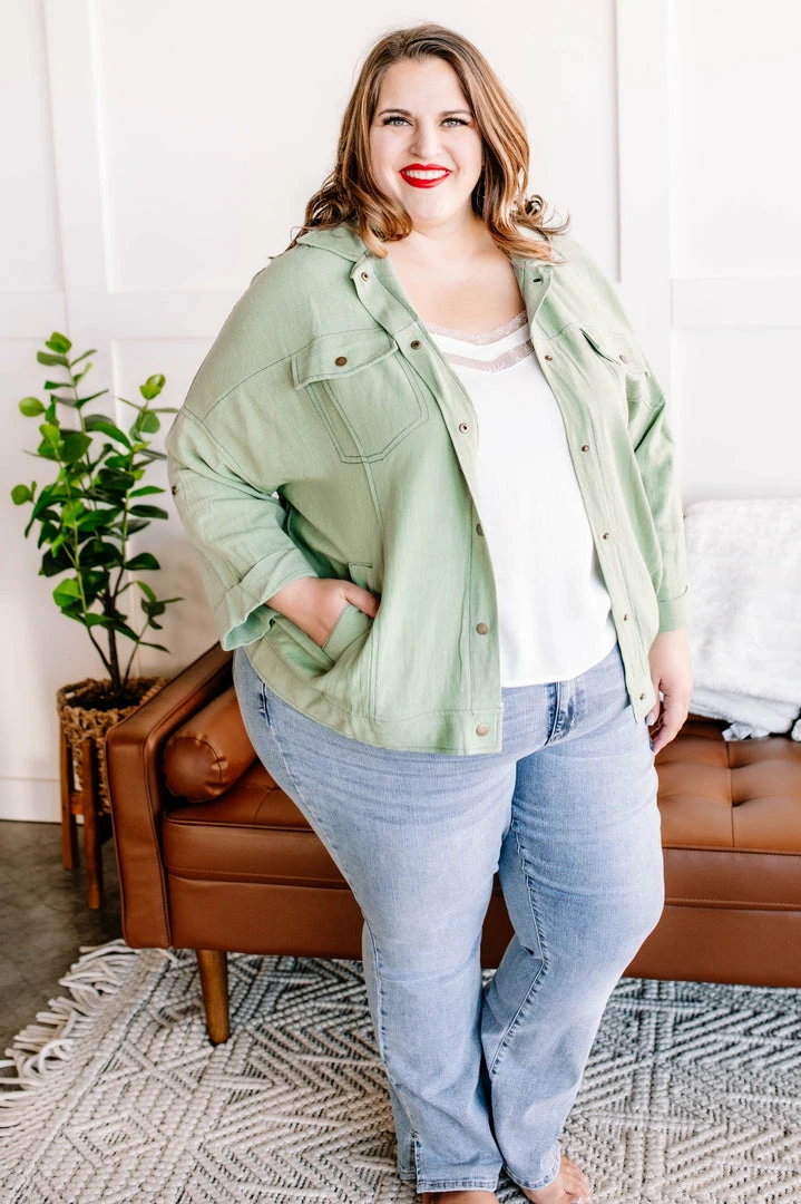 No Ship Drop Ship Apparel Slip The Collar Button Up Jacket In Sage 7 No Ship Drop Ship Apparel Slip The Collar Button Up Jacket In Sage