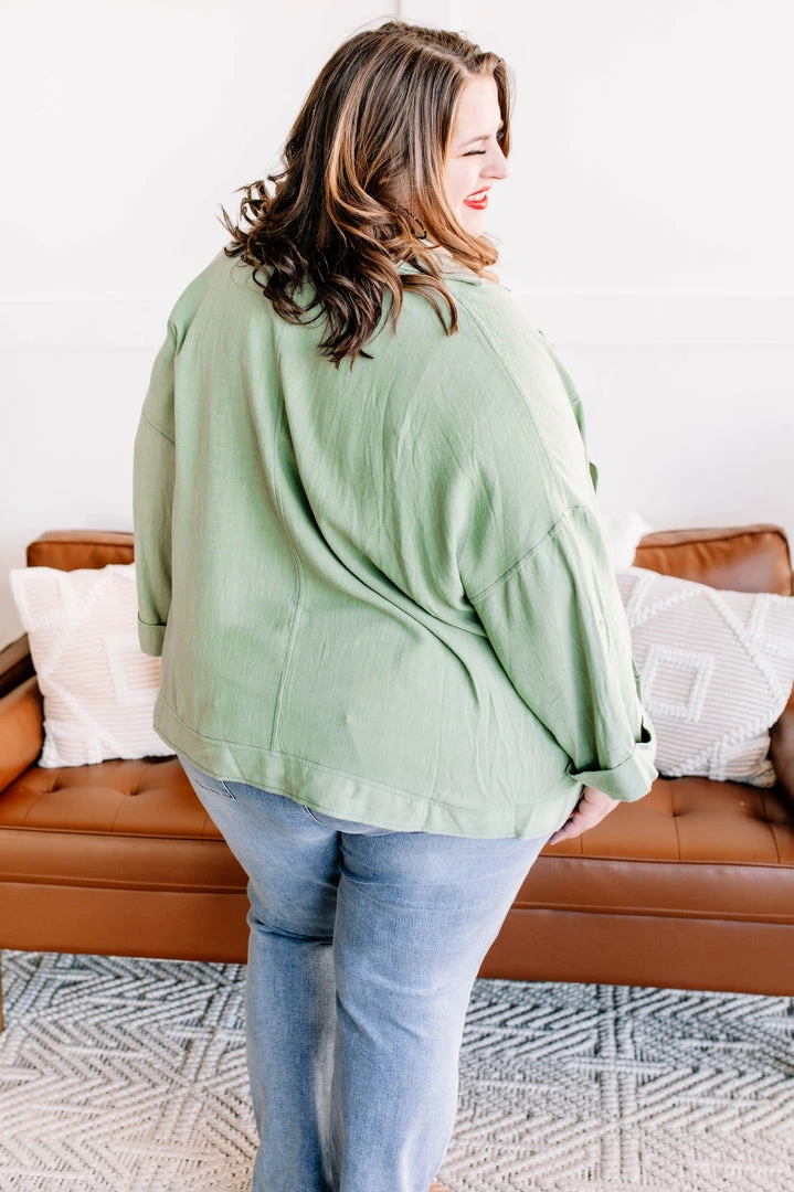 No Ship Drop Ship Apparel Slip The Collar Button Up Jacket In Sage 11 No Ship Drop Ship Apparel Slip The Collar Button Up Jacket In Sage