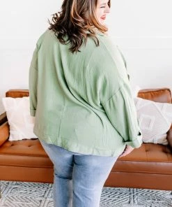 No Ship Drop Ship Slip The Collar Button Up Jacket In Sage (GHG-S) GHG- Shop Singles