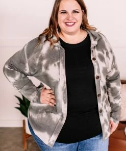 No Ship Drop Ship Speak My Peace Tie Dye Brushed Top In Vintage Olive