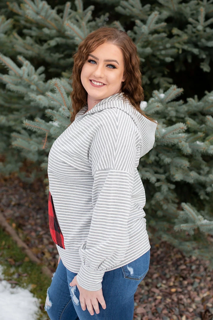 No Ship Drop Ship Plaid About You Hoodie In Gray Stripes 2 No Ship Drop Ship Plaid About You Hoodie In Gray Stripes