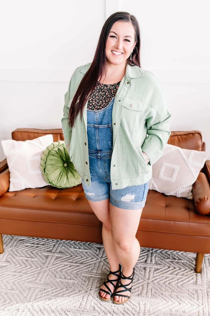 No Ship Drop Ship Apparel Slip The Collar Button Up Jacket In Sage 4 No Ship Drop Ship Apparel Slip The Collar Button Up Jacket In Sage