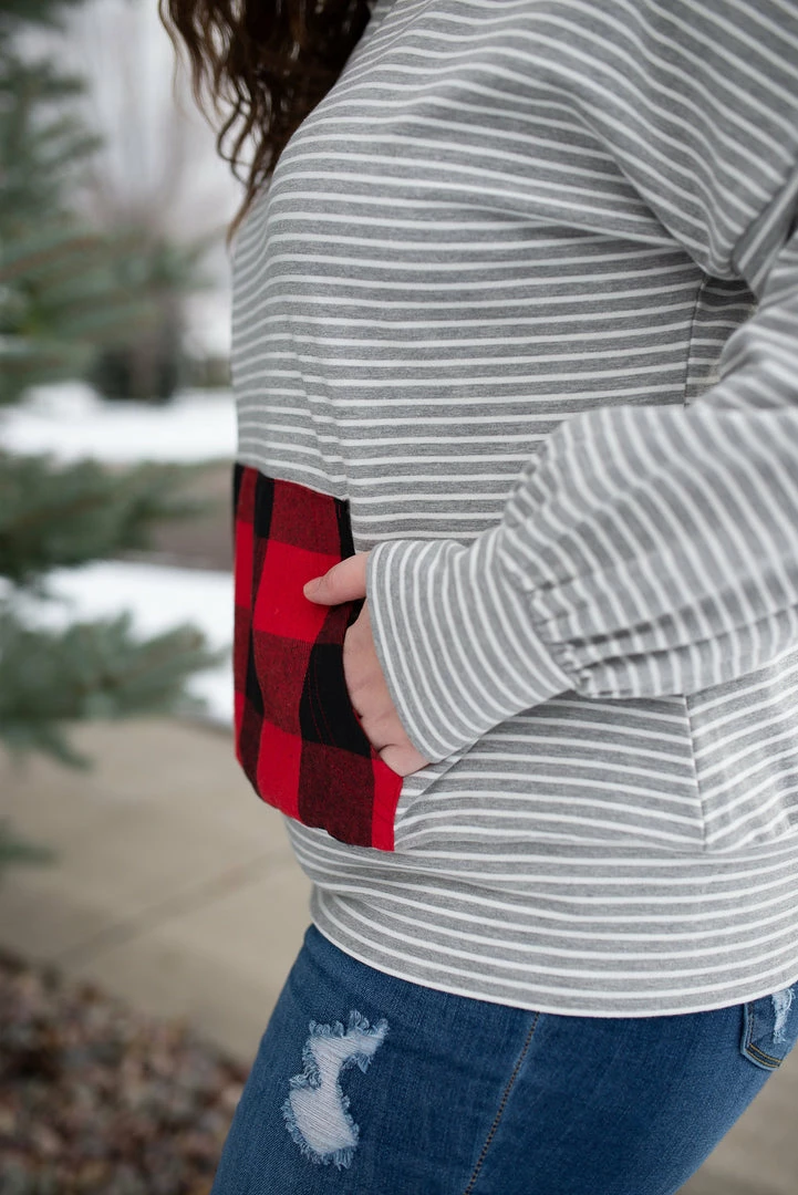 No Ship Drop Ship Plaid About You Hoodie In Gray Stripes 6 No Ship Drop Ship Plaid About You Hoodie In Gray Stripes