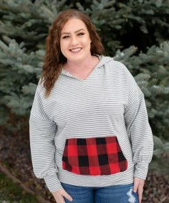 No Ship Drop Ship Plaid About You Hoodie In Gray Stripes 14 No Ship Drop Ship Plaid About You Hoodie In Gray Stripes