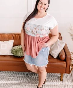 No Ship Drop Ship Apparel Always Be My Babydoll In Blue And Mauve Floral