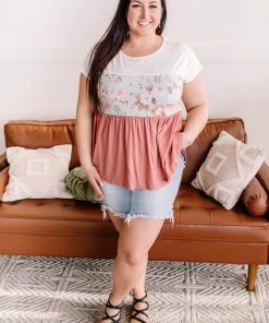 No Ship Drop Ship Apparel Always Be My Babydoll In Blue And Mauve Floral