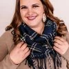 No Ship Drop Ship Tied Up In You In Navy And Cream Knit Infinity Scarf Apparel