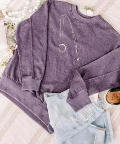 No Ship Drop Ship GHG- Shop Singles Drop The Subject Sweatshirt In Plum (GHG-S)