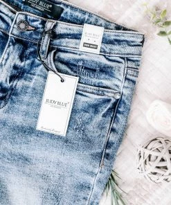 No Ship Drop Ship The Bees Knees Hi Rise Judy Blue Bermuda Shorts (GHG- S)