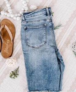 No Ship Drop Ship Apparel The Bees Knees Hi Rise Judy Blue Bermuda Shorts