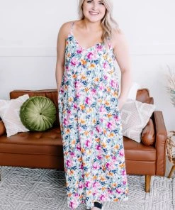 No Ship Drop Ship GHG- Shop Singles The Secret Garden Floral Maxi Dress By Savanna Jane (GHG-M)