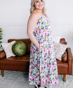 No Ship Drop Ship GHG- Shop Singles The Secret Garden Floral Maxi Dress By Savanna Jane (GHG-M)