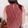 No Ship Drop Ship Apparel Frilled For You Sleeveless Blouse In Marsala