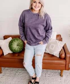 No Ship Drop Ship GHG- Shop Singles Drop The Subject Sweatshirt In Plum (GHG-S)