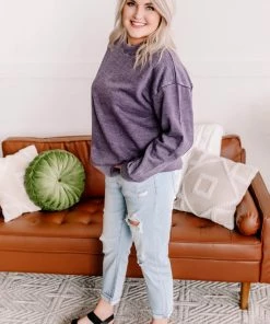 No Ship Drop Ship GHG- Shop Singles Drop The Subject Sweatshirt In Plum (GHG-S)