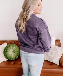 No Ship Drop Ship GHG- Shop Singles Drop The Subject Sweatshirt In Plum (GHG-S)