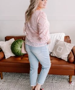 No Ship Drop Ship Apparel Take A Shine To Pink Lace Top