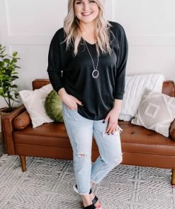 No Ship Drop Ship Apparel Cross My Back Dolman Top In Black