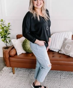 No Ship Drop Ship Apparel Cross My Back Dolman Top In Black