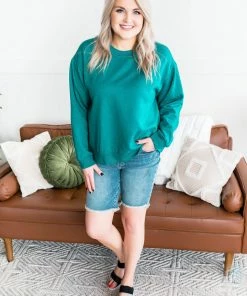 No Ship Drop Ship Get Fleeced Sweatshirt In Emerald Green Apparel