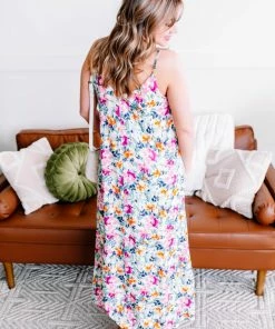 No Ship Drop Ship GHG- Shop Singles The Secret Garden Floral Maxi Dress By Savanna Jane (GHG-M)