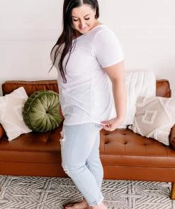 No Ship Drop Ship En Pointe V Neck Knit Top In White (GHG-S)