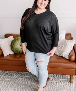 No Ship Drop Ship Apparel Cross My Back Dolman Top In Black