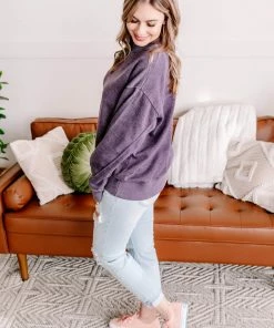 No Ship Drop Ship GHG- Shop Singles Drop The Subject Sweatshirt In Plum (GHG-S)