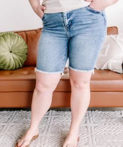 No Ship Drop Ship Apparel The Bees Knees Hi Rise Judy Blue Bermuda Shorts