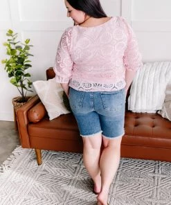 No Ship Drop Ship The Bees Knees Hi Rise Judy Blue Bermuda Shorts (GHG- S)