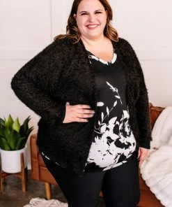 No Ship Drop Ship Stay With Me Feather Cardigan In Black Apparel 13 No Ship Drop Ship Stay With Me Feather Cardigan In Black Apparel