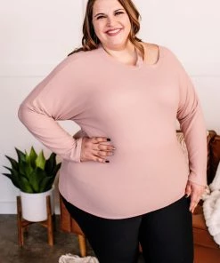 No Ship Drop Ship Apparel Not Cutout For This Mock Neck Top In Champagne