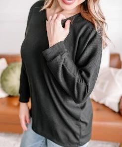 No Ship Drop Ship Apparel Cross My Back Dolman Top In Black