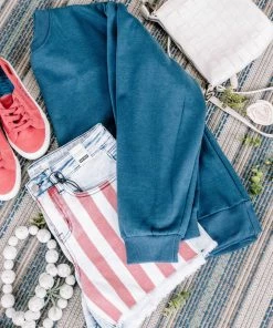 No Ship Drop Ship Apparel Get Fleeced Crewneck Sweatshirt In Harbor