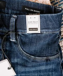 No Ship Drop Ship Apparel Pull A Fast One Judy Blue Jean Jegging Shorts