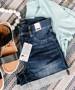 No Ship Drop Ship Apparel Pull A Fast One Judy Blue Jean Jegging Shorts