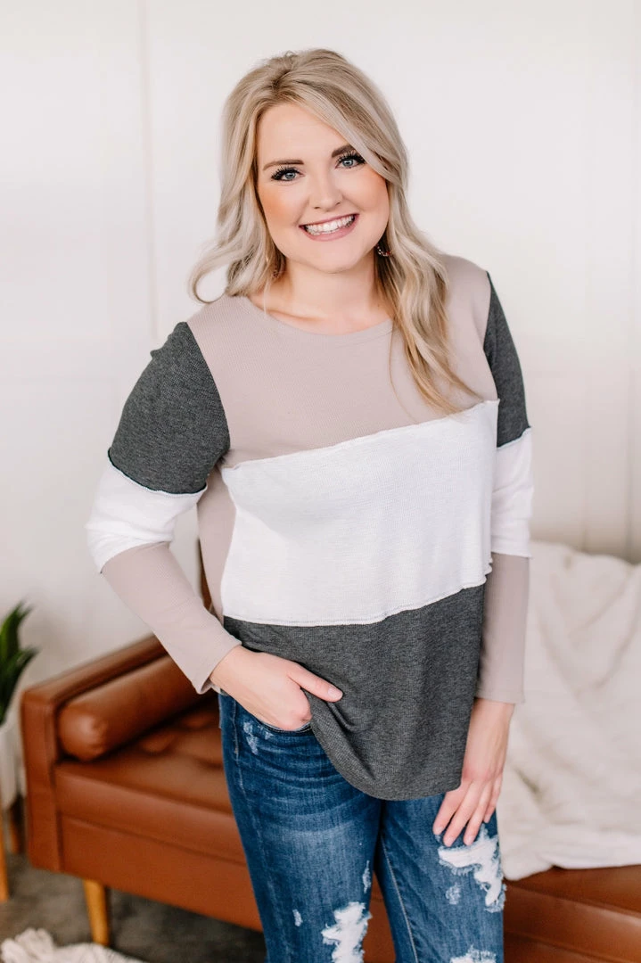 No Ship Drop Ship Peace And Love Thermal Color Block Top 3 No Ship Drop Ship Peace And Love Thermal Color Block Top