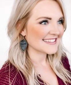 No Ship Drop Ship Get Close To Me Leather Earrings