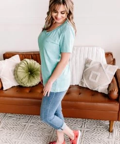 No Ship Drop Ship Apparel Take A Trip With Me Acid Wash Tee In Turquoise