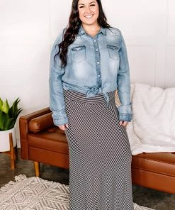 No Ship Drop Ship Worn Around The Edges Top In Denim