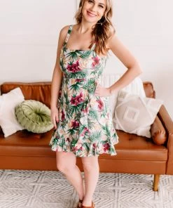 No Ship Drop Ship Fantasy Island Tropical Print Dress 15 No Ship Drop Ship Fantasy Island Tropical Print Dress