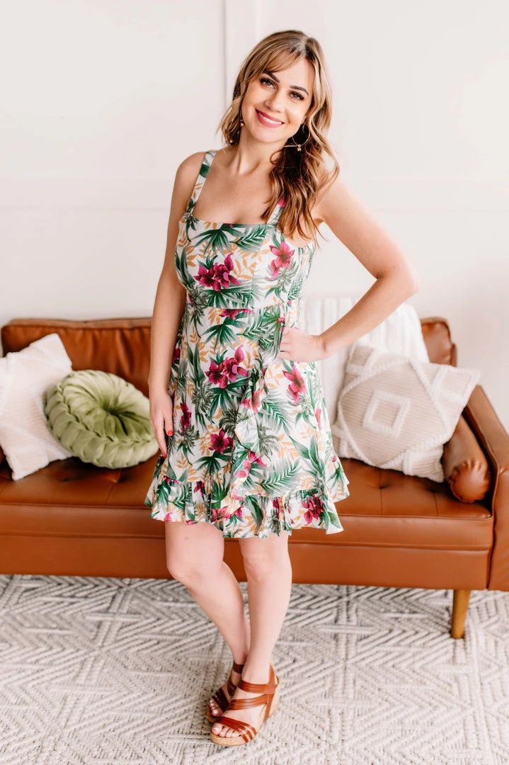 No Ship Drop Ship Fantasy Island Tropical Print Dress 5 No Ship Drop Ship Fantasy Island Tropical Print Dress