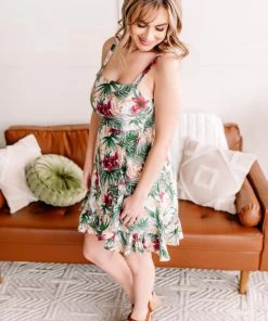 No Ship Drop Ship Fantasy Island Tropical Print Dress 20 No Ship Drop Ship Fantasy Island Tropical Print Dress